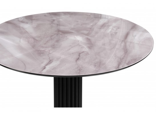 Стеклянный стол Кэмерон 110х110х75 серый / черный в Ростове-на-Дону