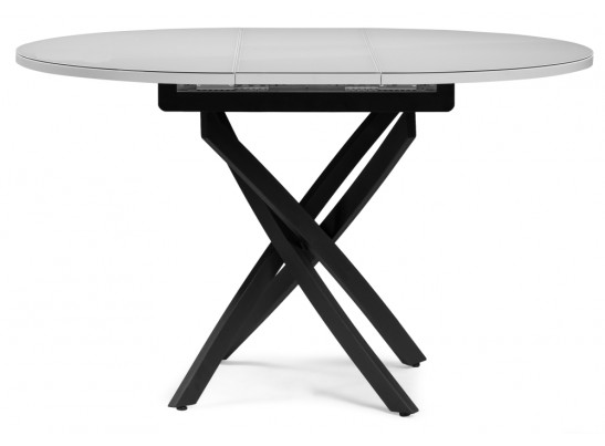 Стеклянный стол Лауриц d1000 раскладной белый / черный в Ростове-на-Дону
