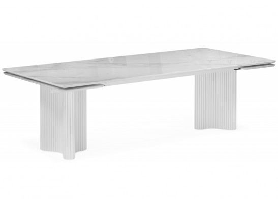 Стеклянный стол Мален 240x110 белый мрамор / белый в Ростове-на-Дону