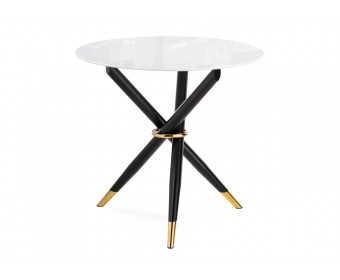 Стеклянный стол Rock 100х75 white / black