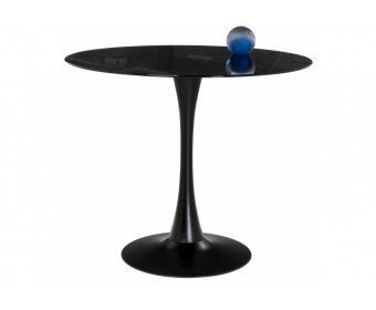 Стеклянный стол Tulip 90 black glass