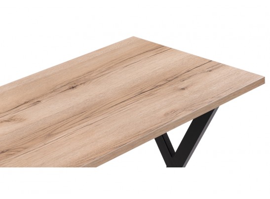 Стол Алеста Лофт 120х60х77 25 мм дуб делано светлый / черный матовый в Ростове-на-Дону
