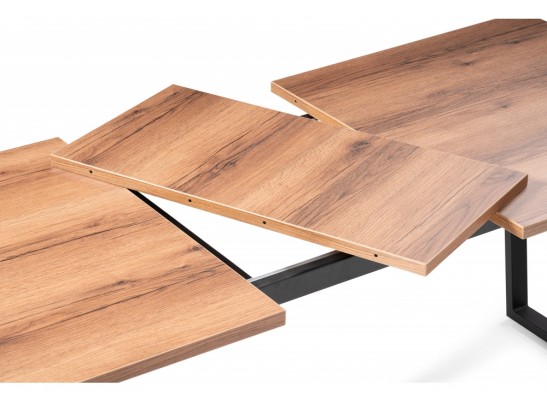 Стол раскладной Лота Лофт 140 25 мм дуб делано темный / черный матовый в Ростове-на-Дону