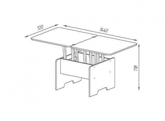 Стол-трансформер Престиж 72х72х49,7(144х72х71,8) белый в Ростове-на-Дону