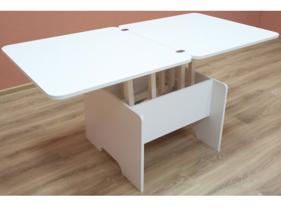 Стол-трансформер Престиж 72х72х49,7(144х72х71,8) белый в Ростове-на-Дону