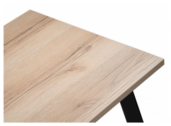 Стол Тринити Лофт 120х80х75 25 мм дуб делано светлый / черный матовый в Ростове-на-Дону