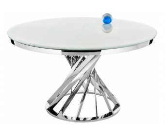 Стол Twist 130х74 steel / white