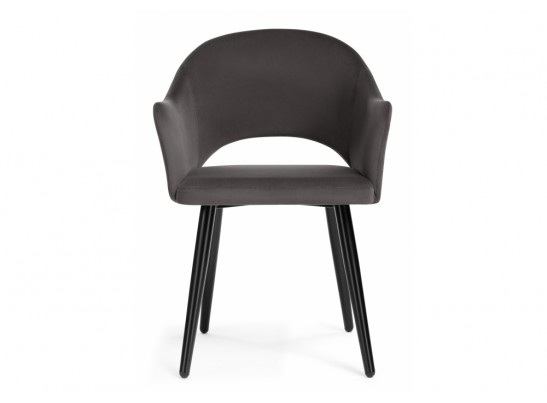 Стул на металлокаркасе Апри микровелюр графитовый / черный глянец в Ростове-на-Дону