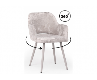 Стул на металлокаркасе Эолин 360 латте (simple 008) / серый