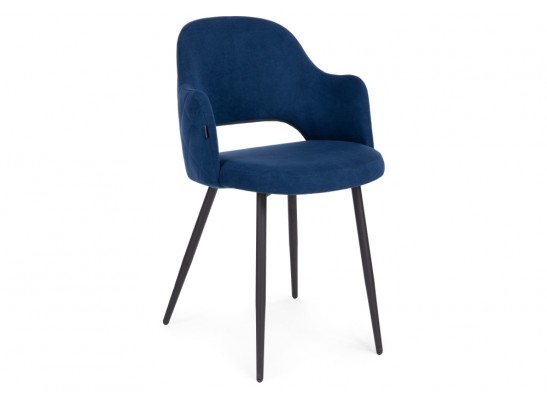 Стул на металлокаркасе Гутрид прошивка ромбы сзади темно-синий / черный каркас в Ростове-на-Дону