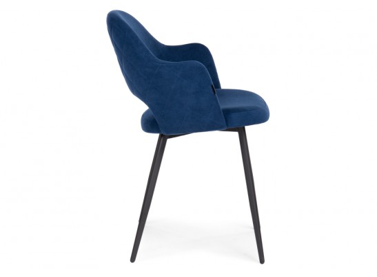 Стул на металлокаркасе Гутрид прошивка ромбы сзади темно-синий / черный каркас в Ростове-на-Дону