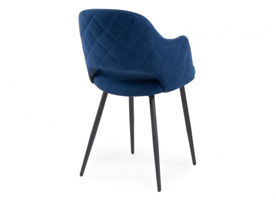 Стул на металлокаркасе Гутрид прошивка ромбы сзади темно-синий / черный каркас в Ростове-на-Дону