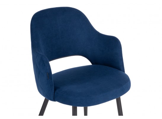 Стул на металлокаркасе Гутрид прошивка ромбы сзади темно-синий / черный каркас в Ростове-на-Дону