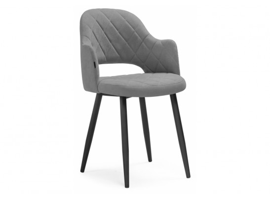 Стул на металлокаркасе Гутрид ромбы спереди серый / черный каркас в Ростове-на-Дону