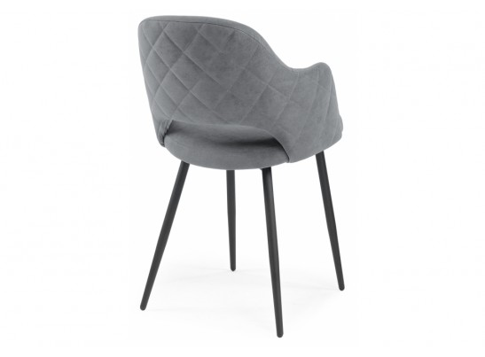 Стул на металлокаркасе Гутрид ромбы сзади без складок серый / черный в Ростове-на-Дону