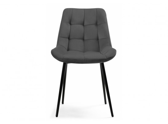 Стул на металлокаркасе Келми микровелюр серый / черный глянец в Ростове-на-Дону