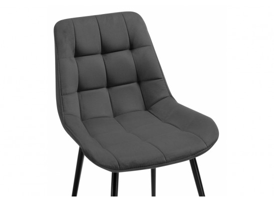 Стул на металлокаркасе Келми микровелюр серый / черный глянец в Ростове-на-Дону