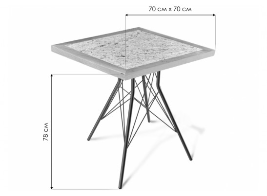 Деревянный стол SHT-TU2-1/70/70 медный / прозрачный лак дуб / OSB в Ростове-на-Дону