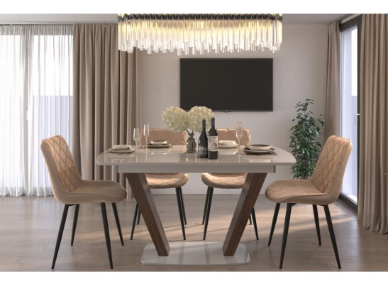 Стул на металлокаркасе Баодин бежевый / черный в Ростове-на-Дону