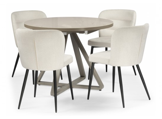 Стеклянный стол Барри D100 раздвижной латте / капучино в Ростове-на-Дону