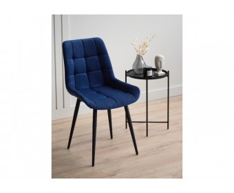 Стул на металлокаркасе Челси К синий (zd 798) / черный