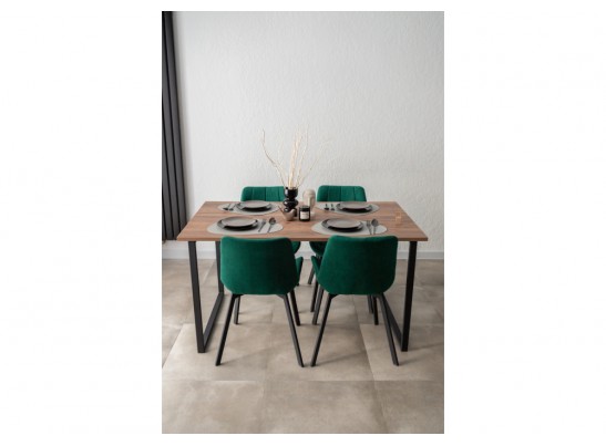 Деревянный стол Лиман 140 х 80 дуб крафт табачный / черный матовый в Ростове-на-Дону