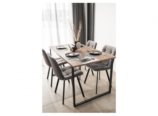 Деревянный стол Лиман 140 х 80 дуб крафт табачный / черный матовый в Ростове-на-Дону