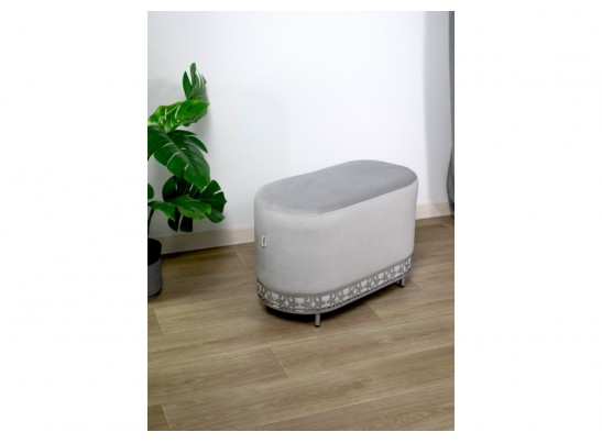 Банкетка Sheffilton SHT-B21-1 серое облако/хром лак в Ростове-на-Дону