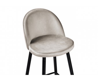 Барный стул Dodo 1 light grey with edging / black