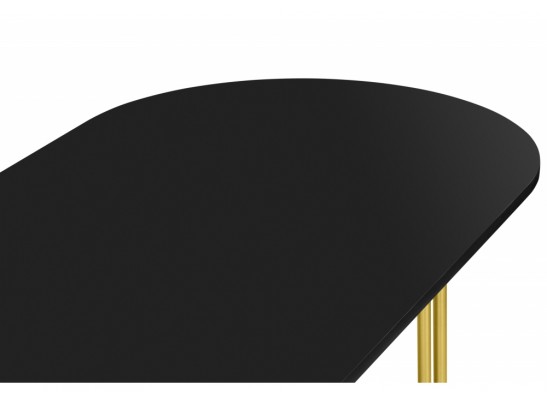 Деревянный стол Хьюго О 180 х 90 черная шагрень пленка / золотые ноги в Ростове-на-Дону