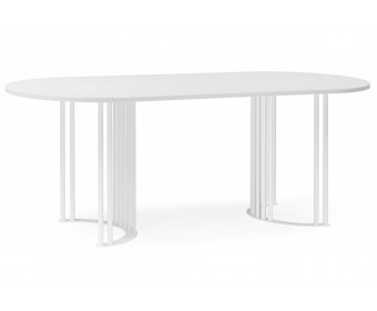 Деревянный стол Хьюго О 180 х 90 шагрень пленка / белый