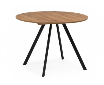 Деревянный стол Курт 90 / 130 дуб крафт золотой / черный матовый