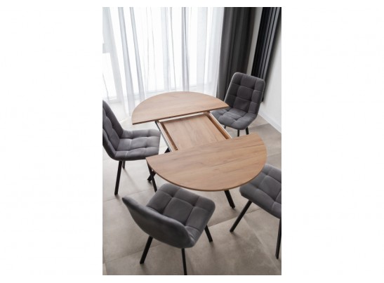 Деревянный стол Курт 90 / 130 дуб крафт золотой / черный матовый в Ростове-на-Дону