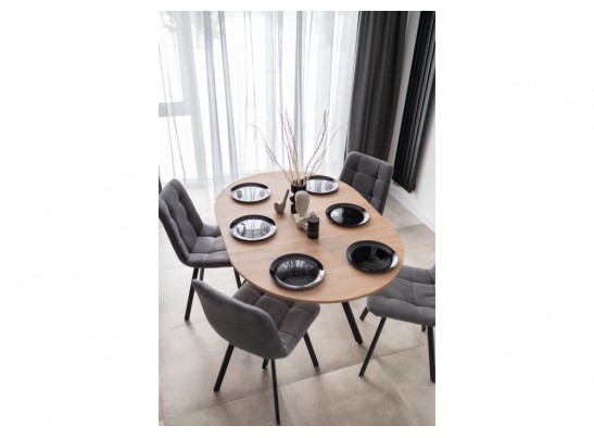 Деревянный стол Курт 90 / 130 дуб крафт золотой / черный матовый в Ростове-на-Дону