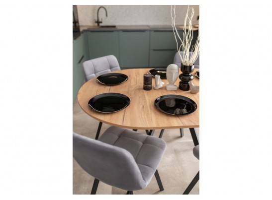 Деревянный стол Курт 90 / 130 дуб крафт золотой / черный матовый в Ростове-на-Дону