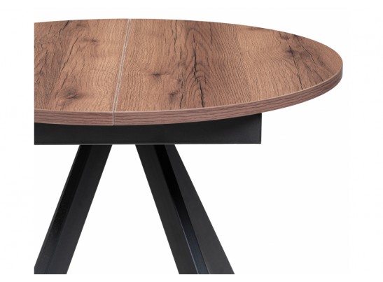 Деревянный стол Трейси 90(120)х90х75 дуб делано темный / черный в Ростове-на-Дону