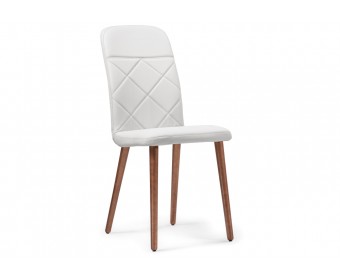 Деревянный стул Кимбайя экокожа белая / орех