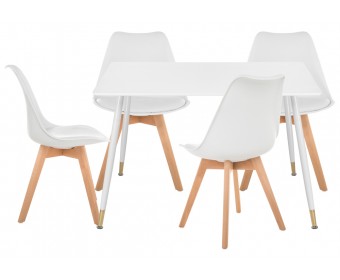 Обеденная группа Акура white / wood