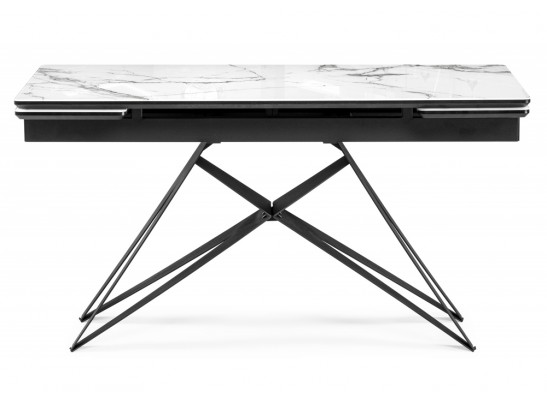 Стеклянный стол Блэкберн 160(220)х90 белый мрамор / черный в Ростове-на-Дону