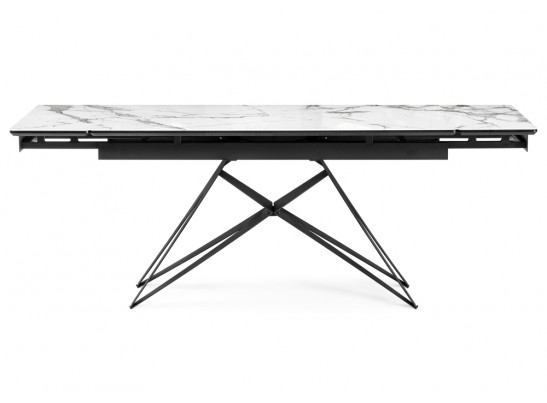 Стеклянный стол Блэкберн 160(220)х90 белый мрамор / черный в Ростове-на-Дону