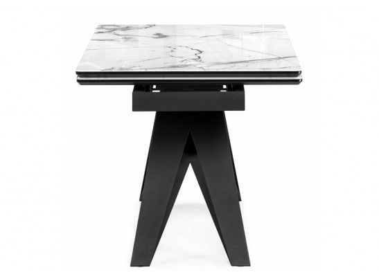 Стеклянный стол Блэкберн 160(220)х90 белый мрамор / черный в Ростове-на-Дону