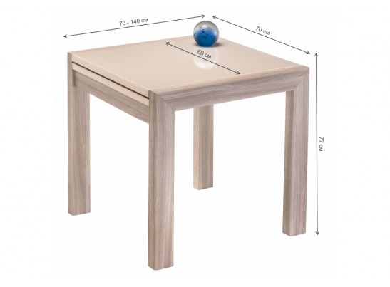 Стеклянный стол Джендри ясень шимо светлый / капучино в Ростове-на-Дону