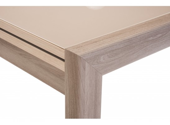 Стеклянный стол Джендри ясень шимо светлый / капучино в Ростове-на-Дону