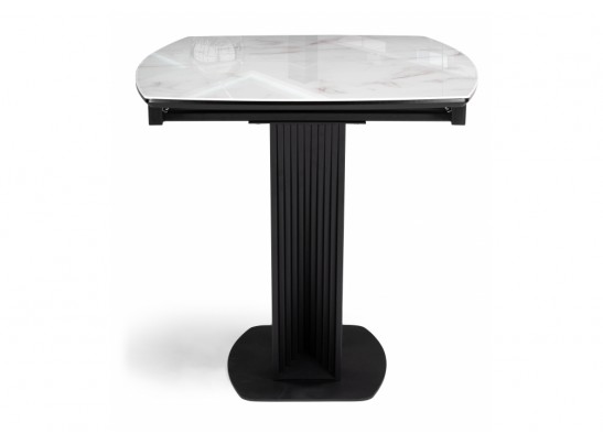 Стеклянный стол Риполь 140(180)х80 белый мрамор / черный в Ростове-на-Дону