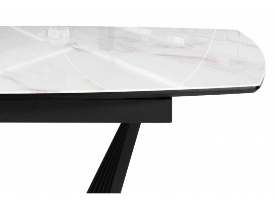 Стеклянный стол Риполь 140(180)х80 белый мрамор / черный в Ростове-на-Дону