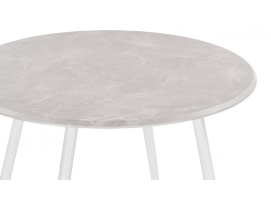 Деревянный стол Абилин 100х76 мрамор светло-серый / белый матовый в Ростове-на-Дону