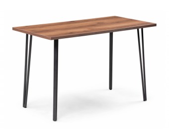 Стол Денвер Лофт 120х60х75 25 мм дуб делано темный  / черный матовый