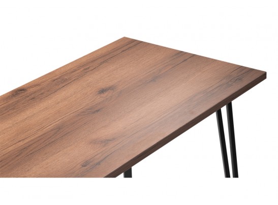 Стол Денвер Лофт 120х60х75 25 мм дуб делано темный / черный матовый в Ростове-на-Дону