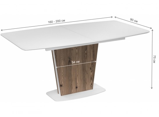 Стол на тумбе Оливер лиственница горная / белый в Ростове-на-Дону