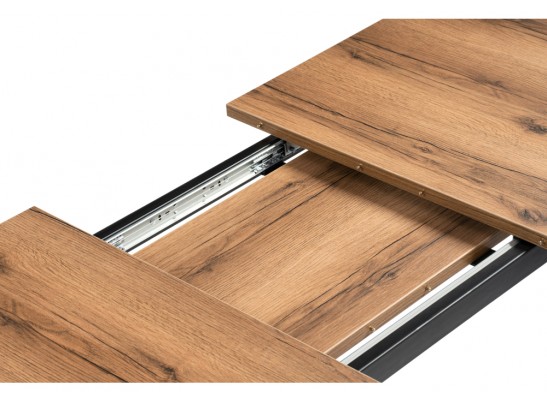 Стол раскладной Колон Лофт 120(160)х75х75 25 мм дуб делано темный / матовый черный в Ростове-на-Дону